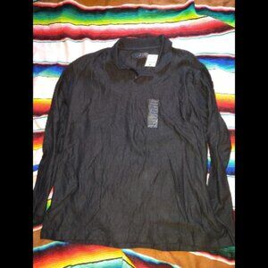 New With Tags J. Ferrar Long Sleeve Black Men's Shirt Size XXL Cotton Rayon Blen